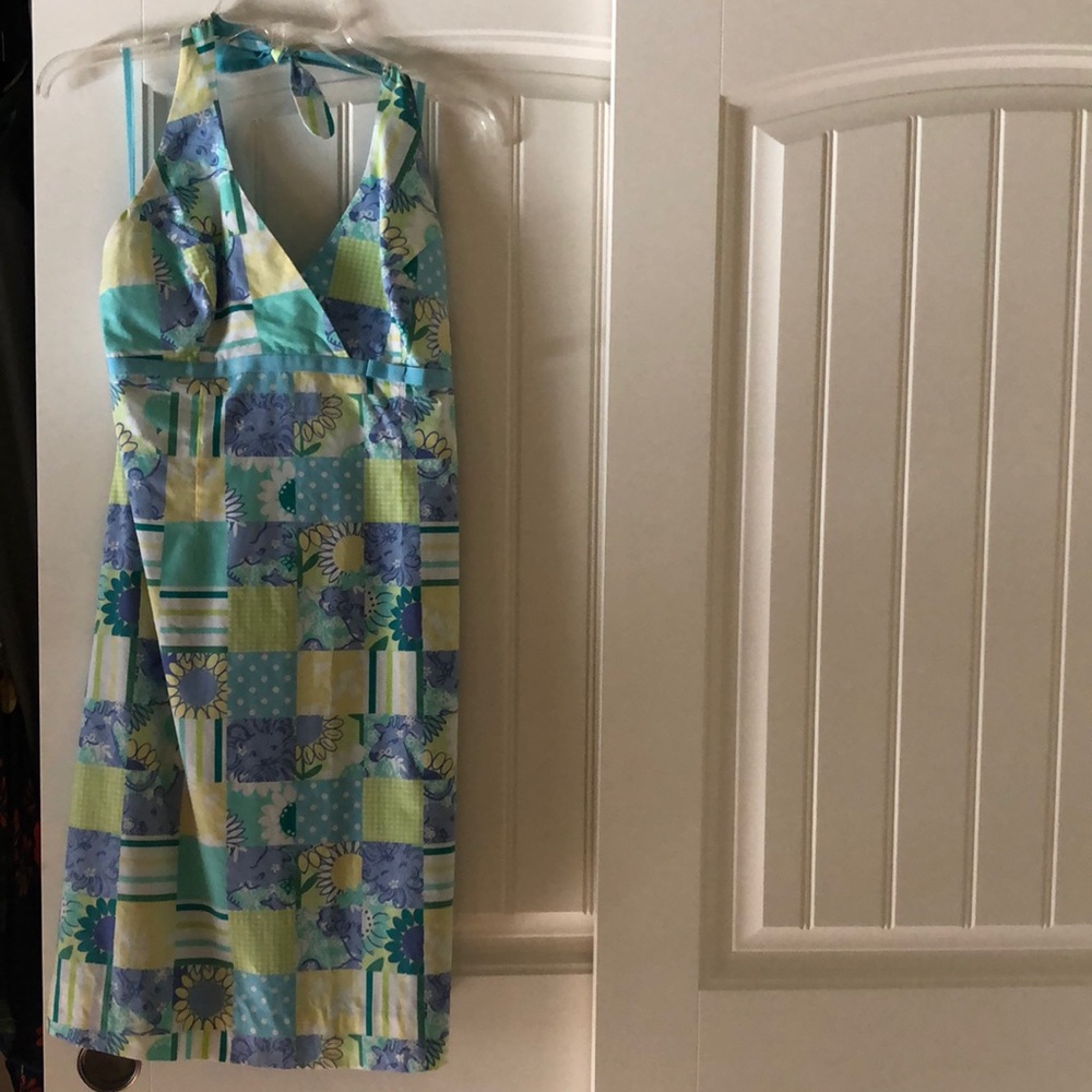 Blue and green patterned Lilly Pulitzer dress